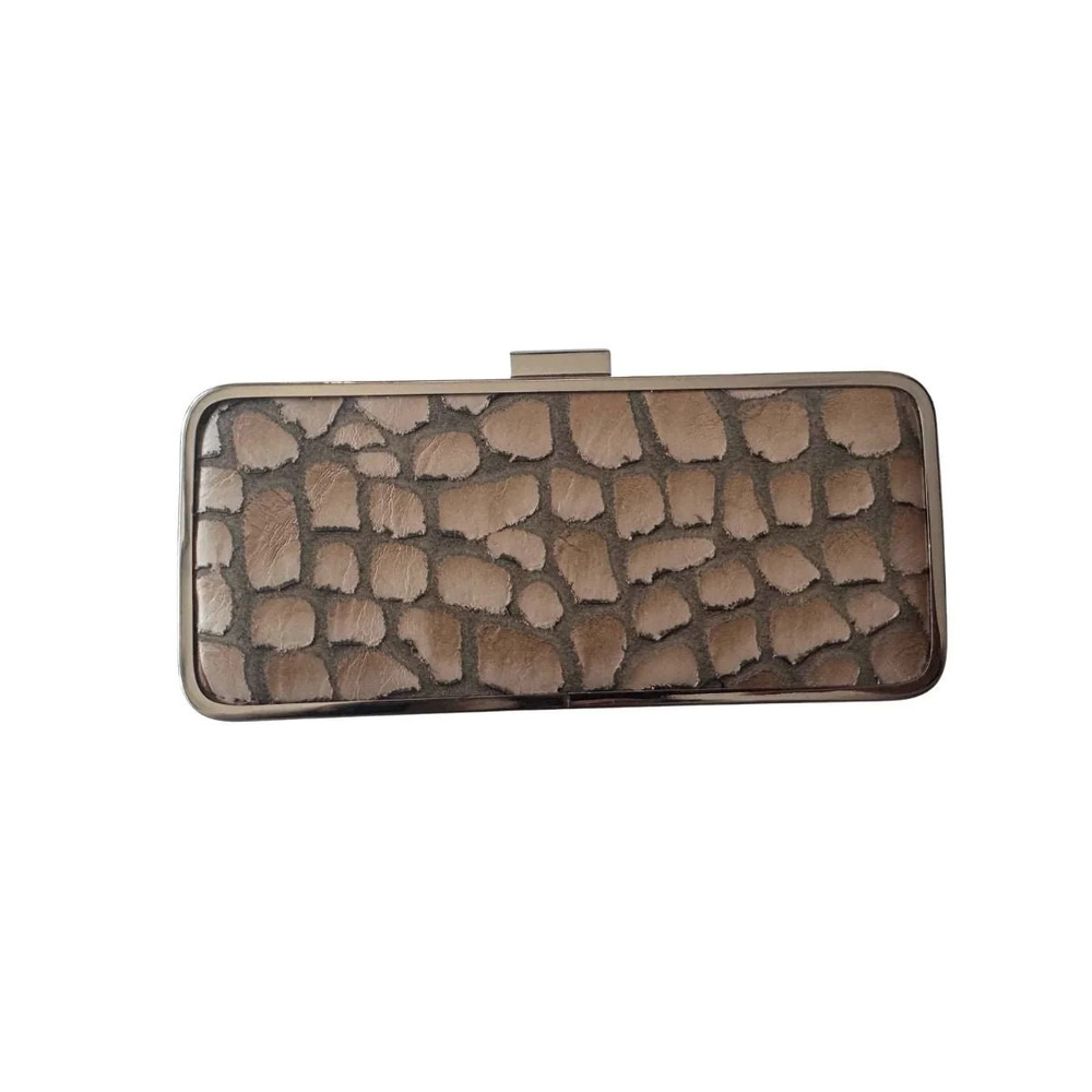 BCBGMAXAZRIA - Faux Leather Croc-Effect Frame Clutch